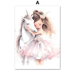 Frameless Rainbow Castle & Crown Canvas Painting: Nordic Wall Art Poster for Kids' Rooms & Nursery Decor