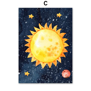 Astronaut Wall Art Canvas – Modern Frameless Space Theme Home Decoration