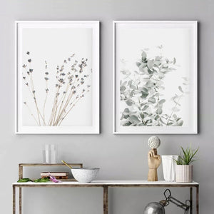 Nordic Plant Canvas Wall Art – Modern Frameless Greenery Decoration Painting