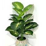 Simulation Green Plant Wall Decoration – Artificial Turtle Back & Coconut Leaf Garden Decor | 12–24 Head Faux PVC Plant