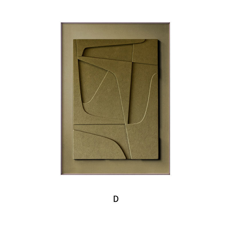 3D Abstract Geometric Morandi Wall Art – Silent Style Canvas Hanging Painting