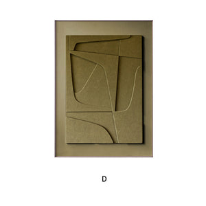 3D Abstract Geometric Morandi Wall Art – Silent Style Canvas Hanging Painting