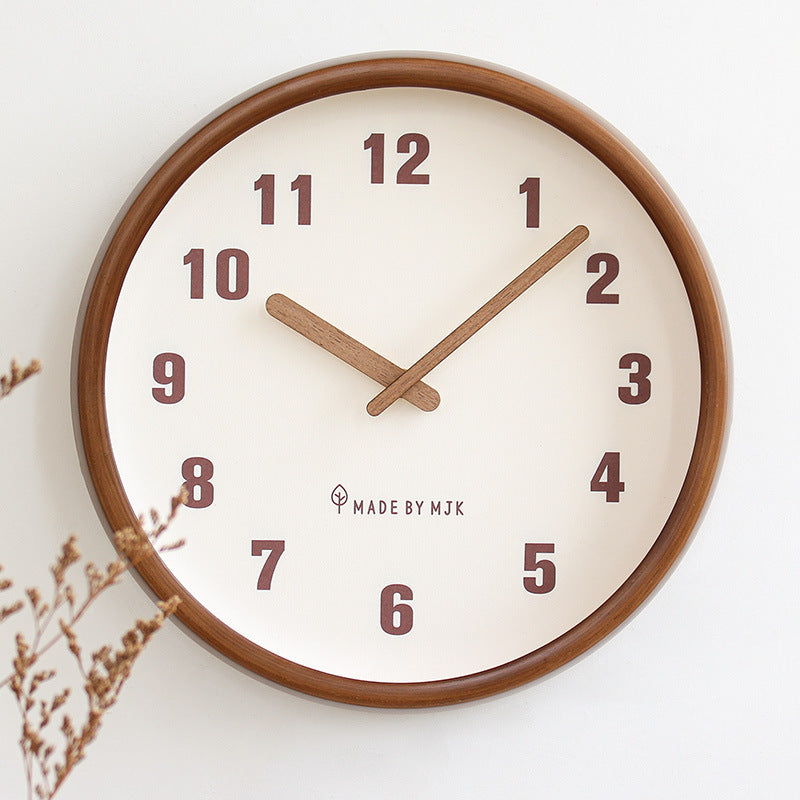 Retro Solid Wood Wall Clock – Modern Minimalist Home Living Room Clock | Silent Creative Decorative Clock