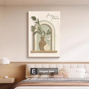 Cream Style Abstract Line Character Wall Art – Decorative Hanging Mural