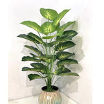 Simulation Green Plant Wall Decoration – Artificial Turtle Back & Coconut Leaf Garden Decor | 12–24 Head Faux PVC Plant