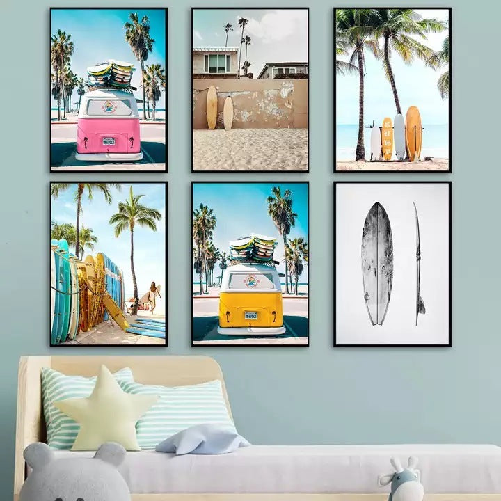Seaside Landscape Canvas Wall Art – Modern Living Room & Bedroom Decorative Poster | Multiple Sizes, Frameless Painting