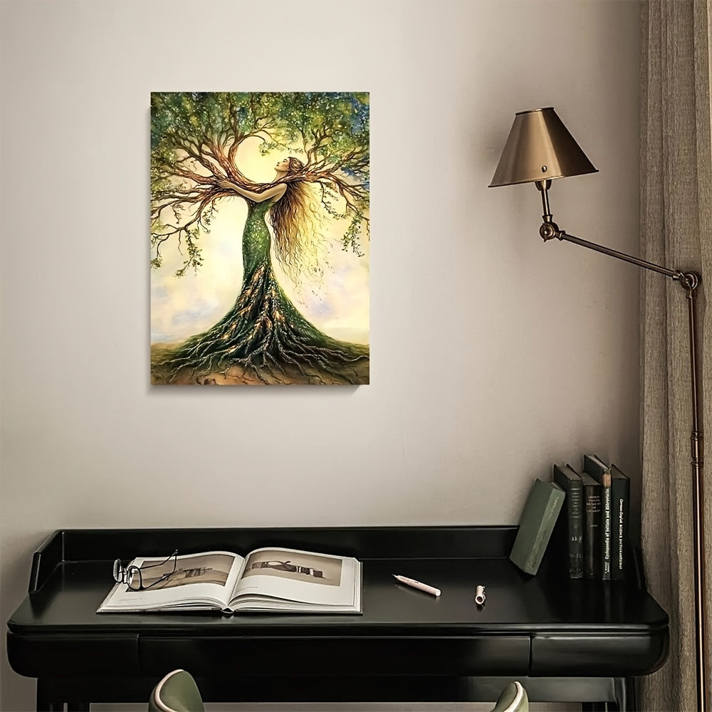 Enhance your space with the Tree of Life canvas art print. Wooden framed, nature-inspired décor for home, office, cafe, or as a unique gift.