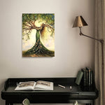 Enhance your space with the Tree of Life canvas art print. Wooden framed, nature-inspired décor for home, office, cafe, or as a unique gift.