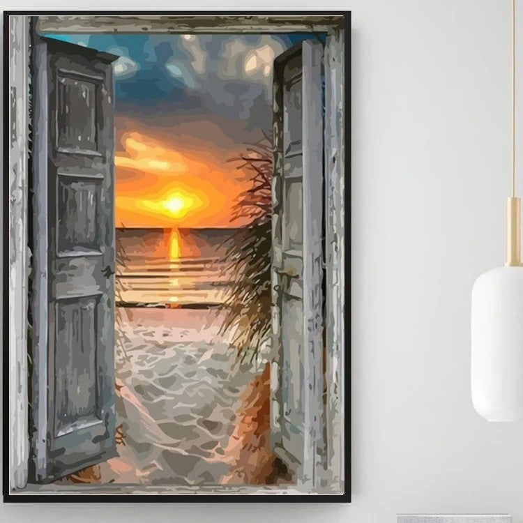 DIY Digital Oil Painting Kit: Color Filling Frameless Wall Decoration on Linen Canvas