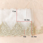 Extra Wide Light Gold Bone Lace Trim: High-Quality Polyester Embroidery for DIY Fashion, Skirts & Head Accessories