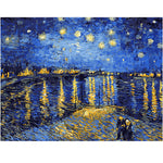 Van Gogh Starry Sky of the Rhone River – DIY Paint by Numbers Kit | Unique Christmas & Birthday Gift