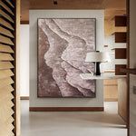 Large Handmade Abstract Oil Painting: Textured Waves Modern Wall Art on Canvas