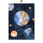 Astronaut Wall Art Canvas – Modern Frameless Space Theme Home Decoration