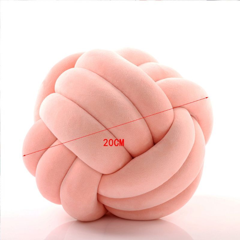 Knotted Plush Ball Design Round Throw Pillow – Soft, Cuddly & Modern Home Decor Cushion