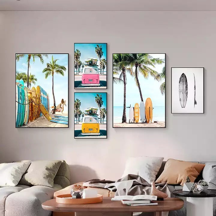 Seaside Landscape Canvas Wall Art – Modern Living Room & Bedroom Decorative Poster | Multiple Sizes, Frameless Painting