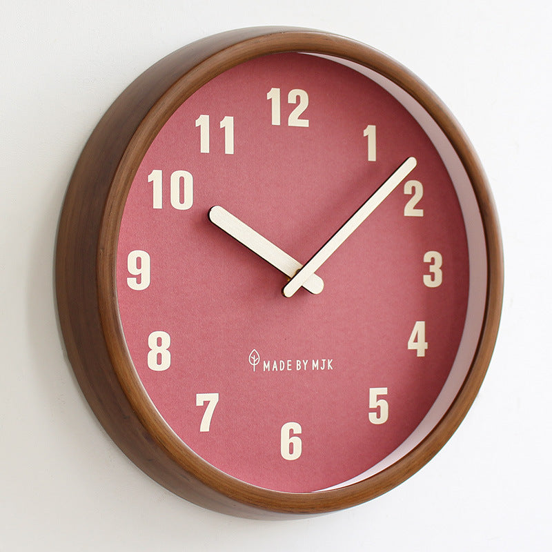 Retro Solid Wood Wall Clock – Modern Minimalist Home Living Room Clock | Silent Creative Decorative Clock