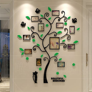 Family Tree Photo Frame Wall Sticker – Acrylic DIY Home Wall Decoration