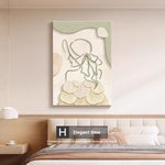 Cream Style Abstract Line Character Wall Art – Decorative Hanging Mural
