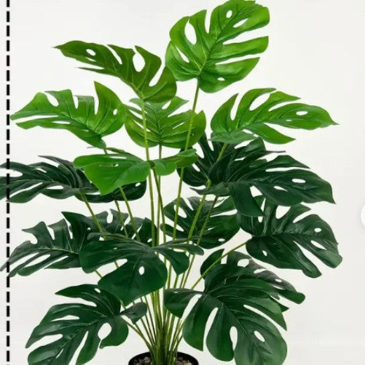 Simulation Green Plant Wall Decoration – Artificial Turtle Back & Coconut Leaf Garden Decor | 12–24 Head Faux PVC Plant