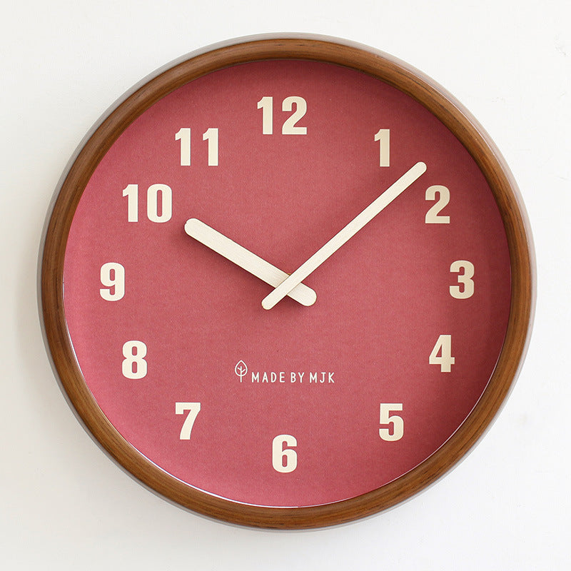 Retro Solid Wood Wall Clock – Modern Minimalist Home Living Room Clock | Silent Creative Decorative Clock