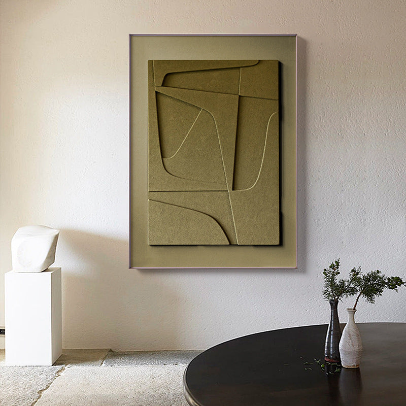 3D Abstract Geometric Morandi Wall Art – Silent Style Canvas Hanging Painting