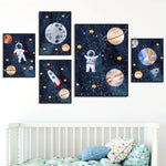 Astronaut Wall Art Canvas – Modern Frameless Space Theme Home Decoration