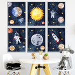 Astronaut Wall Art Canvas – Modern Frameless Space Theme Home Decoration