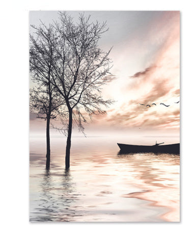 HD Abstract Warm-Style Painting Core: Frameless Nordic Decorative Art for Gallery, Corridor & Entrance