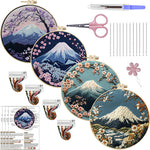 Creative Landscape Embroidery Kit: DIY Handmade Cloth Art Material Set for Beginners with English Instructions