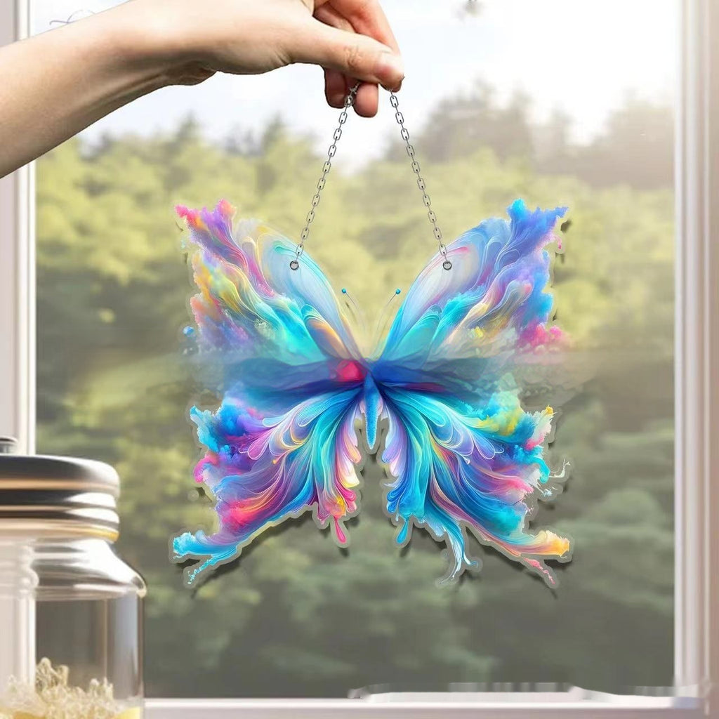 Butterfly Ethereal Smoke Pendant Decoration – Acrylic Wall & Window Hanging Art | Engraved Printed Butterfly Ornaments