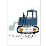 Frameless Excavator Canvas Art Poster: Nordic Style Decorative Painting for Kids Room & Modern Home Decor