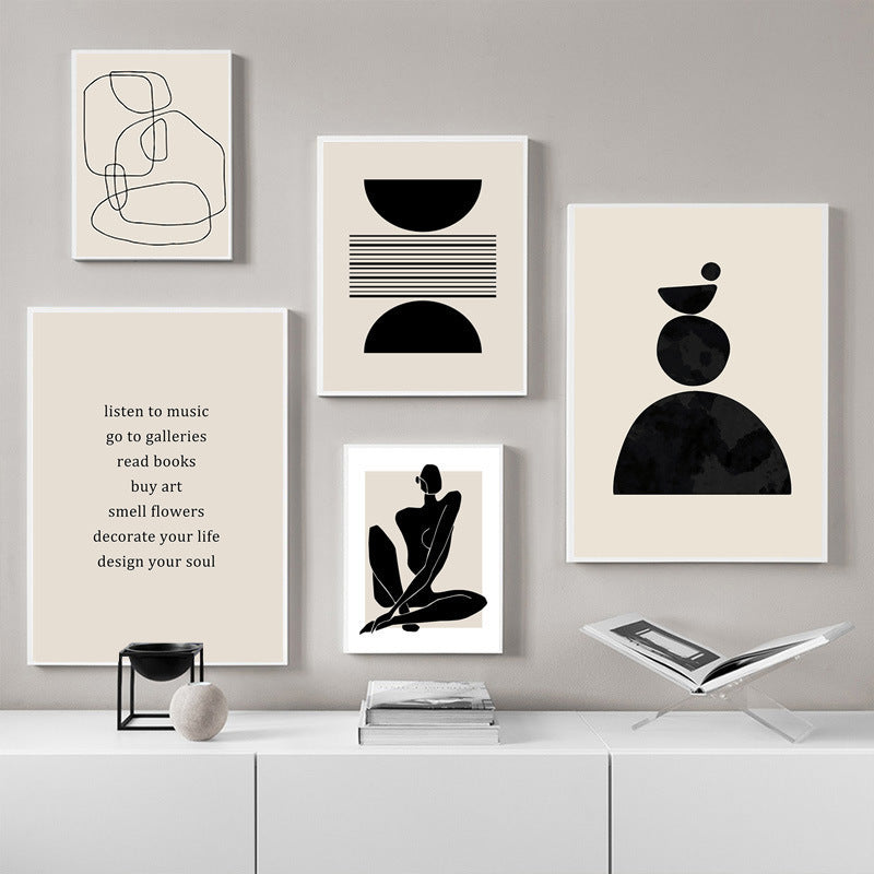 Abstract Bohemian Art Poster – Ins Style Airbrushed Wall Painting | Modern Frameless Canvas for Living Room Decoration