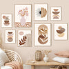 Line Leaves Geometric Abstract Boho Wall Art – Frameless Canvas Home Decor