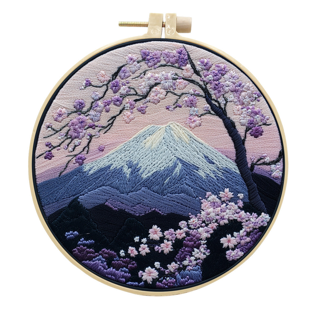 Creative Landscape Embroidery Kit: DIY Handmade Cloth Art Material Set for Beginners with English Instructions