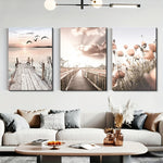 HD Abstract Warm-Style Painting Core: Frameless Nordic Decorative Art for Gallery, Corridor & Entrance