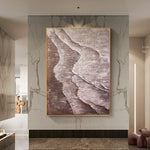 Large Handmade Abstract Oil Painting: Textured Waves Modern Wall Art on Canvas