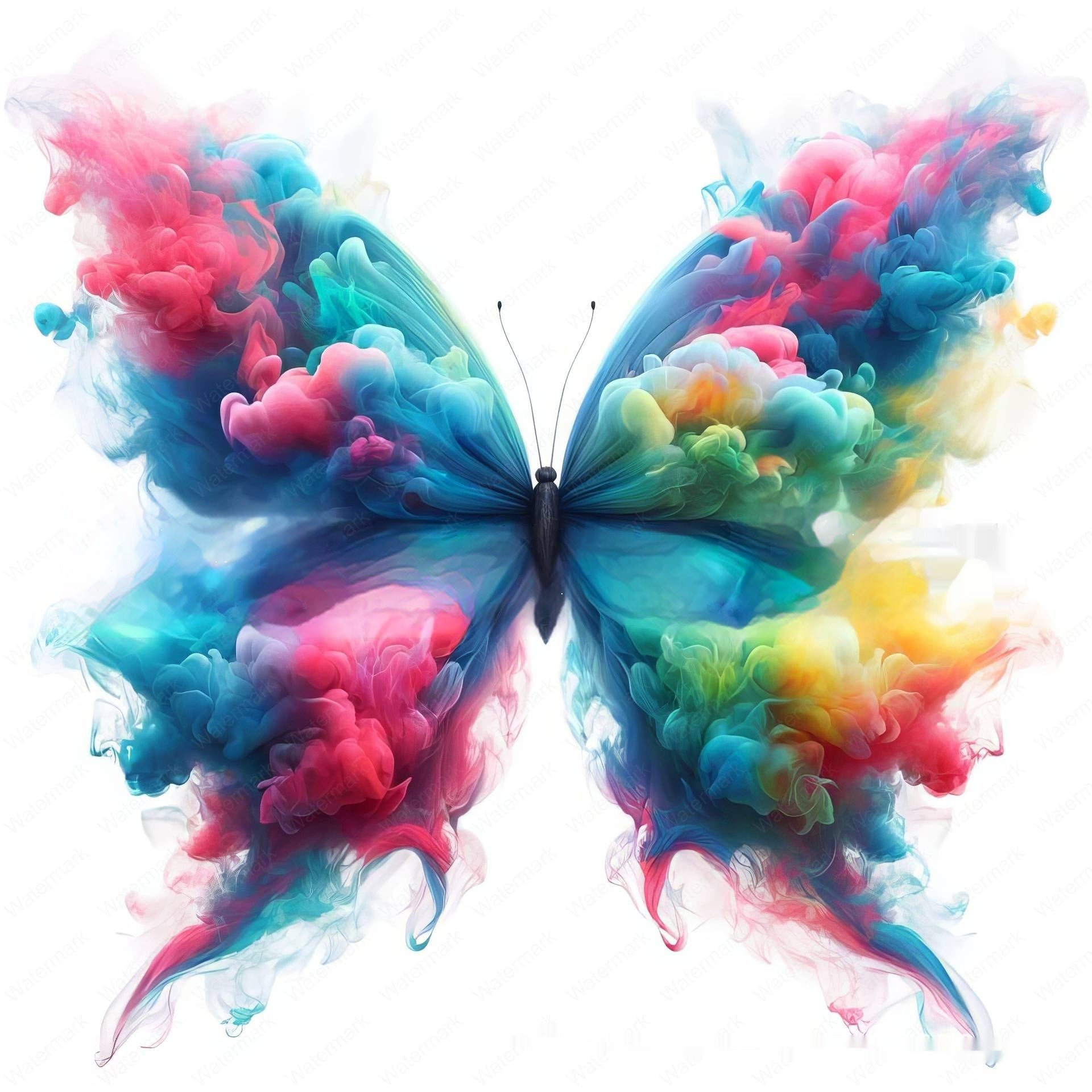 Butterfly Ethereal Smoke Pendant Decoration – Acrylic Wall & Window Hanging Art | Engraved Printed Butterfly Ornaments