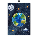 Astronaut Wall Art Canvas – Modern Frameless Space Theme Home Decoration
