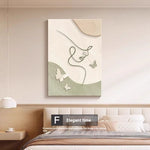 Cream Style Abstract Line Character Wall Art – Decorative Hanging Mural