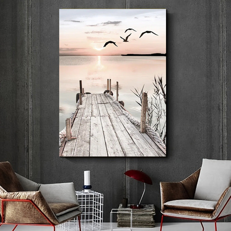 HD Abstract Warm-Style Painting Core: Frameless Nordic Decorative Art for Gallery, Corridor & Entrance