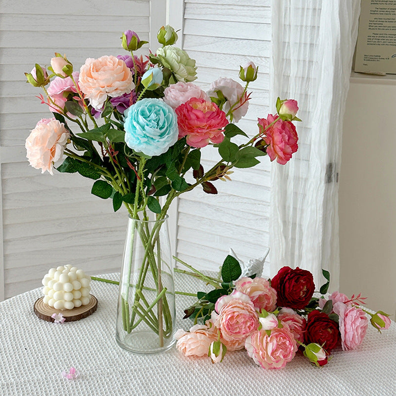 High Quality Pink Peony & Rose Artificial Flower Bouquet for Living Room Home, Wedding & Photography Decor