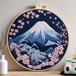 Creative Landscape Embroidery Kit: DIY Handmade Cloth Art Material Set for Beginners with English Instructions