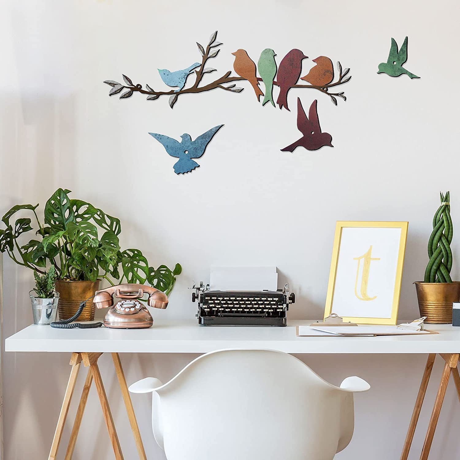 Bird Branch Wall Decoration – European Style Iron Wall-mounted Home Décor