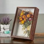 Hollow Dried Flower Photo Frame – Handmade 3D Table Decoration | Preserved Flower Storage Home & Office Display