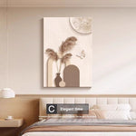 Cream Style Abstract Line Character Wall Art – Decorative Hanging Mural