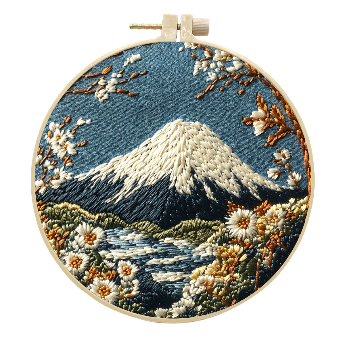 Creative Landscape Embroidery Kit: DIY Handmade Cloth Art Material Set for Beginners with English Instructions