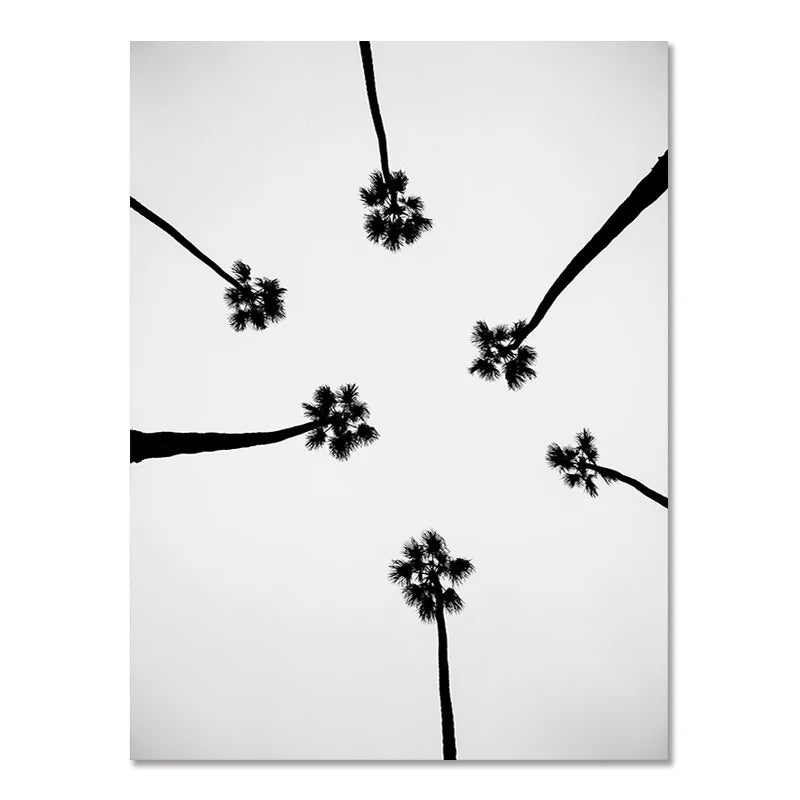 Nordic Black & White Seaside Landscape Wall Poster – Modern Surfing Art Print | Frameless Canvas Home Décor