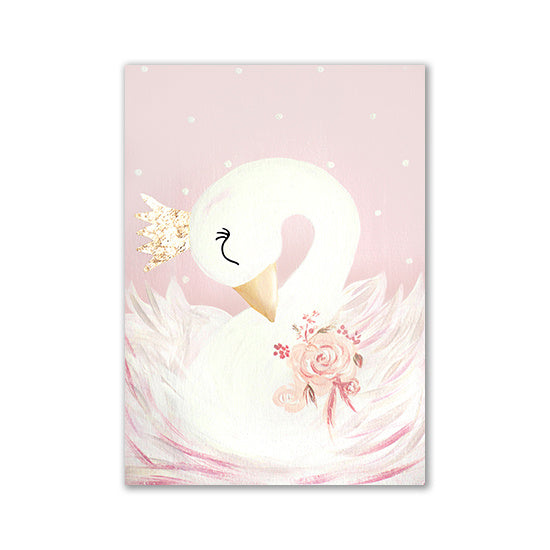 Frameless Rainbow Castle & Crown Canvas Painting: Nordic Wall Art Poster for Kids' Rooms & Nursery Decor