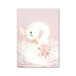 Frameless Rainbow Castle & Crown Canvas Painting: Nordic Wall Art Poster for Kids' Rooms & Nursery Decor