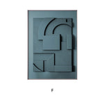 3D Abstract Geometric Morandi Wall Art – Silent Style Canvas Hanging Painting